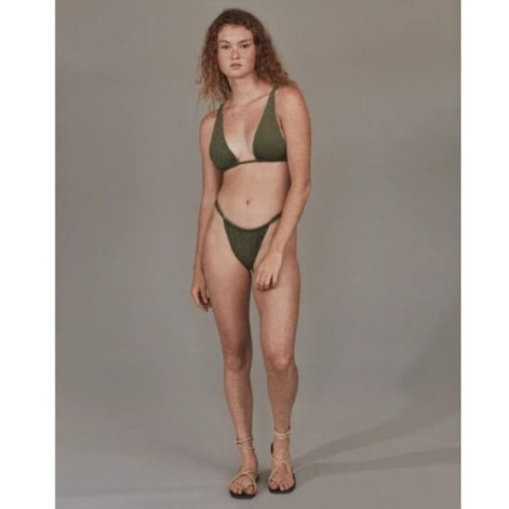 Nwt Acacia Swimwear Bikini BLAKE Top Color Carob Triangle Top Size Medium
